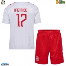 Danmark Victor Kristiansen #17 Bortedraktsett Barn EM 2024 Kortermet (+ Korte bukser)